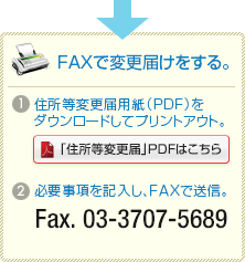 FAXで変更届けをする。